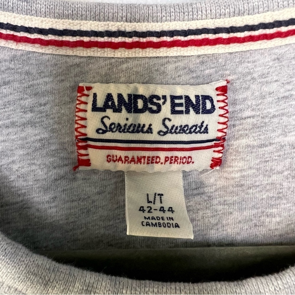 Lands’ End gray crew neck sweatshirt - Picture 2 of 6